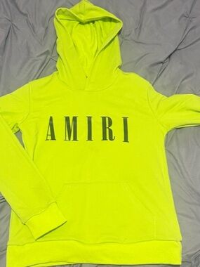 AMIRI Neon Lime Pullover Hoodie